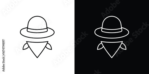 Cowboy icon symbols. Simple pictograms for web sites and mobile app