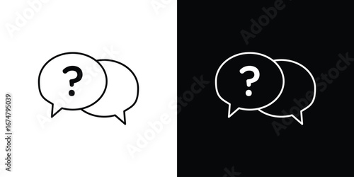 Comment question icon symbols. Simple pictograms for web sites and mobile app