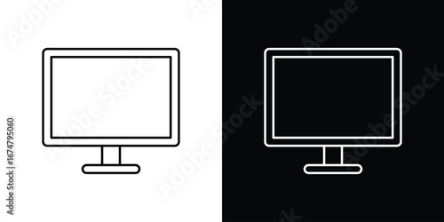 Computer screen icon symbols. Simple pictograms for web sites and mobile app