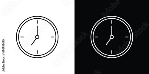 Clock seven icon symbols. Simple pictograms for web sites and mobile app
