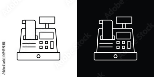 Cash register icon symbols. Simple pictograms for web sites and mobile app