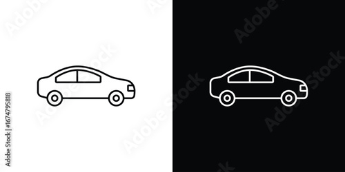 Car side view icon symbols. Simple pictograms for web sites and mobile app