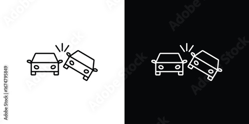 Car crash icon symbols. Simple pictograms for web sites and mobile app