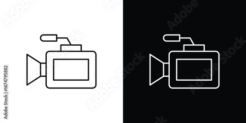 Camcorder icon symbols. Simple pictograms for web sites and mobile app