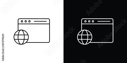 Browser icon symbols. Simple pictograms for web sites and mobile app