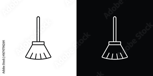 Broom icon symbols. Simple pictograms for web sites and mobile app