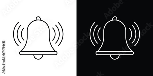 Bell ring icon symbols. Simple pictograms for web sites and mobile app