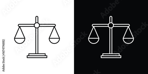 Balance scale icon symbols. Simple pictograms for web sites and mobile app