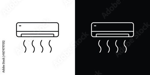 Air conditioner icon symbols. Simple pictograms for web sites and mobile app
