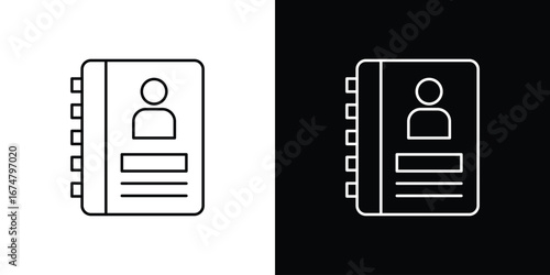 Address book icon symbols. Simple pictograms for web sites and mobile app