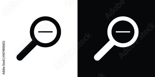 Zoom out icon collection flat style - stock vector.