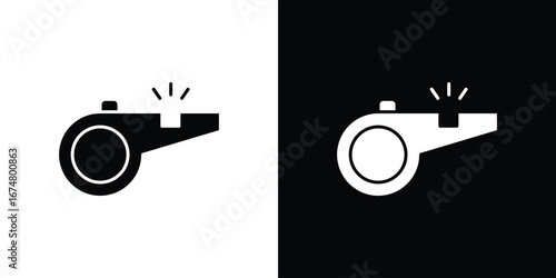 Whistle icon collection flat style - stock vector.