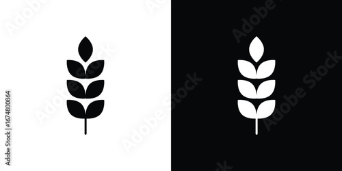 Wheat icon collection flat style - stock vector.
