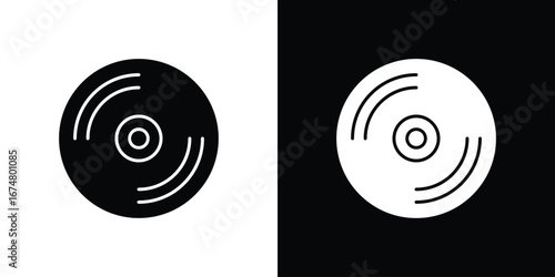Vinyl icon collection flat style - stock vector.