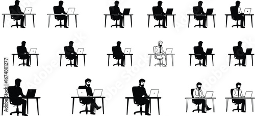 Unique individual in office workspace, standing out from crowd, business teamwork concept, leadership, innovation, diversity, creativity