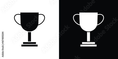 Trophy icon collection flat style - stock vector.