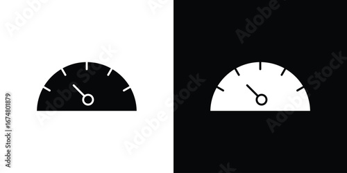 Tachometer icon collection flat style - stock vector.