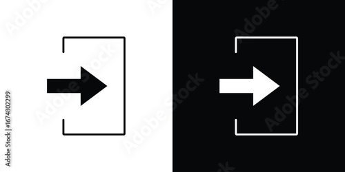 Sign out icon collection flat style - stock vector.