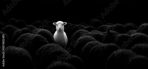 White sheep amidst a black flock