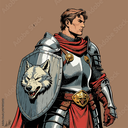 vector of soldiers wearing armor and carrying shields