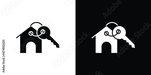 Selling or rent home icon collection flat style - stock vector.