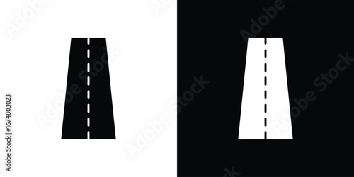 Road icon collection flat style - stock vector.