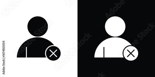 Remove user icon collection flat style - stock vector.