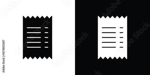 Receipt icon collection flat style - stock vector.