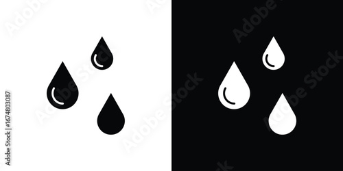 Raindrops icon collection flat style - stock vector.