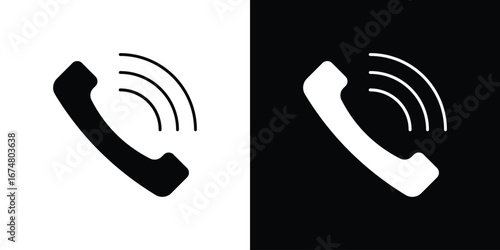Phone call icon collection flat style - stock vector.