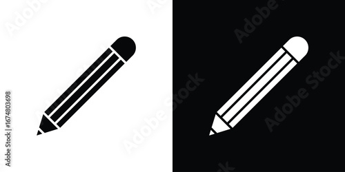 Pencil icon collection flat style - stock vector.
