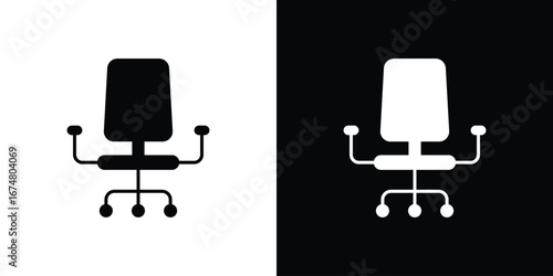 Office chair icon collection flat style - stock vector.