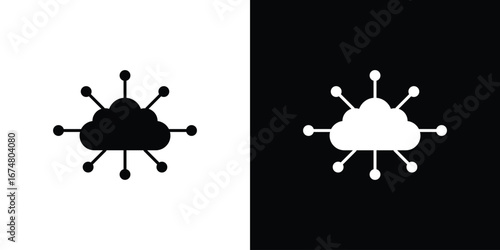 Network cloud icon collection flat style - stock vector.