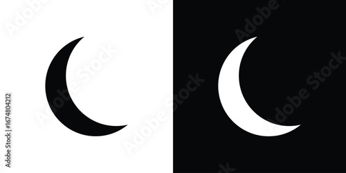 Moon icon collection flat style - stock vector.