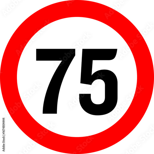 Speed Limit 75 Sign Vector