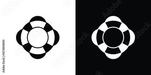 Life buoy icon collection flat style - stock vector.