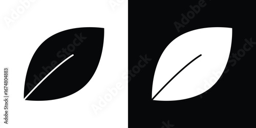 Leaf icon collection flat style - stock vector.
