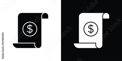 Invoice icon collection flat style - stock vector.