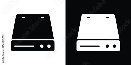 Hard Disk icon collection flat style - stock vector.