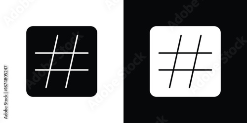 Hashtag icon collection flat style - stock vector.