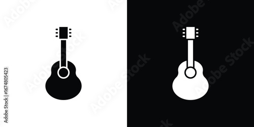 Guitar icon collection flat style - stock vector.
