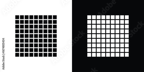 Grid icon collection flat style - stock vector.