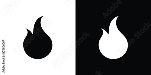 Flame icon collection flat style - stock vector.