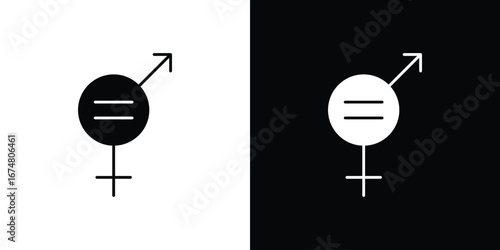 Equality icon collection flat style - stock vector.