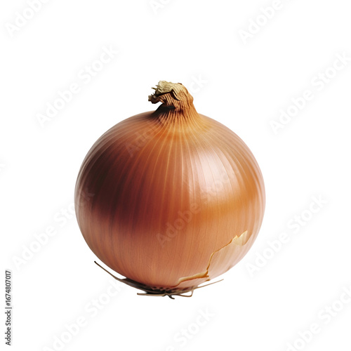 Wallpaper Mural A single whole fresh yellow onion with its golden-brown papery skin, showcasing its natural form as a raw culinary vegetable, isolated on a clean white background Torontodigital.ca