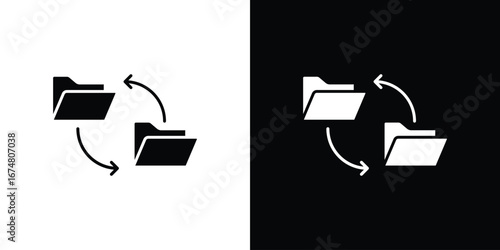 Data transfer icon collection flat style - stock vector.