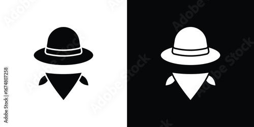Cowboy icon collection flat style - stock vector.