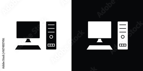 Computer icon collection flat style - stock vector.