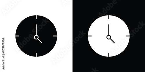 Clock-five icon collection flat style - stock vector.