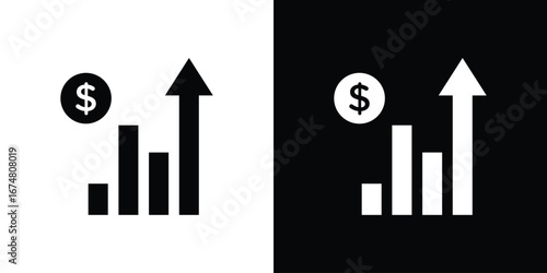 Chat arrow grow icon collection flat style - stock vector.